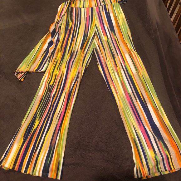 A dozen roses high rise striped pants size L - Picture 4 of 5